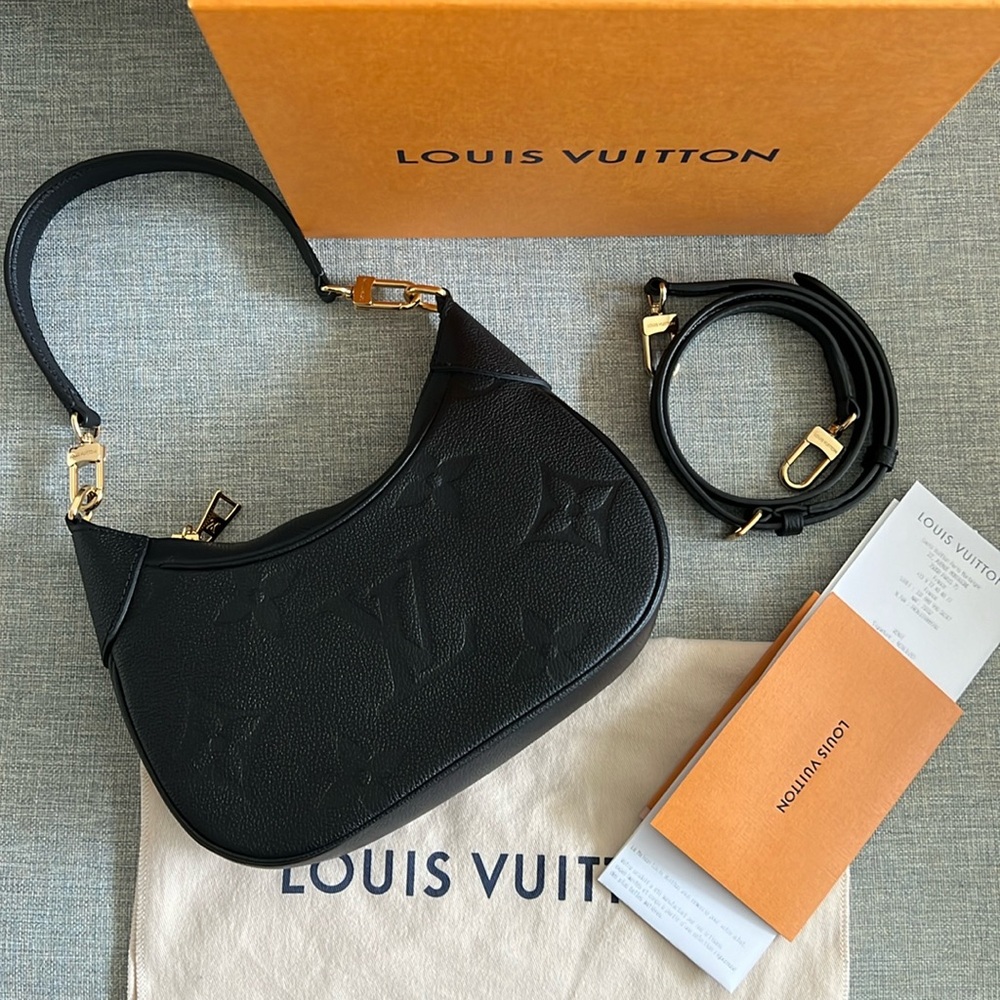 NEW Louis Vuitton Bagatelle Black Shoulder Bag Gold Hardware